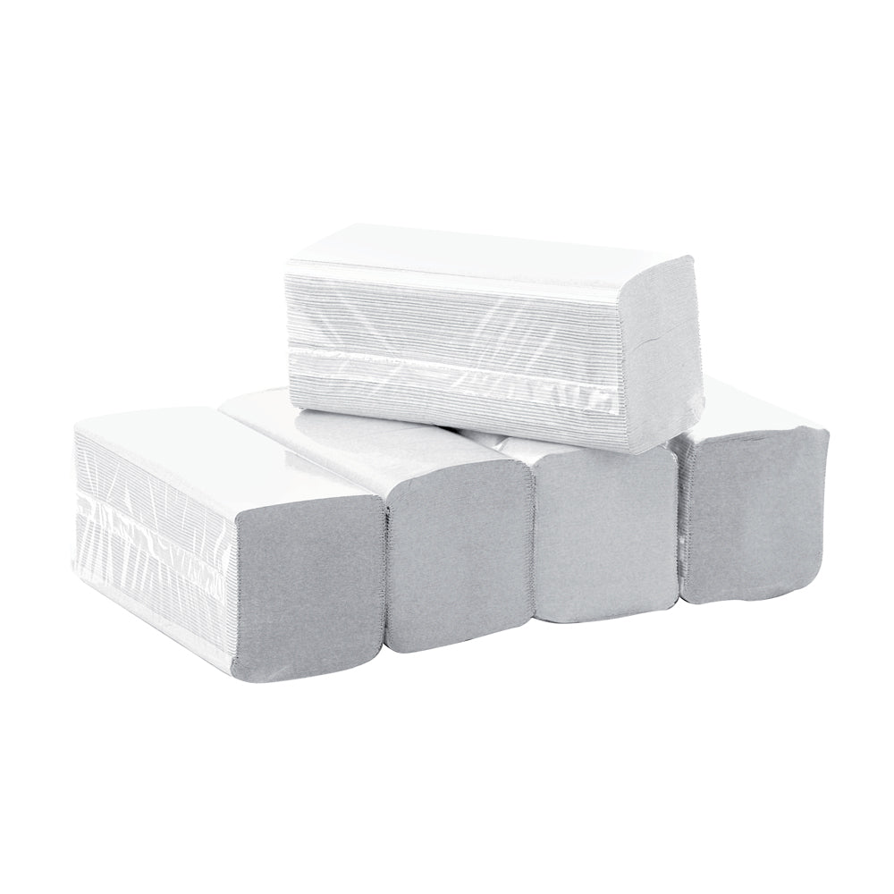 ESSUIE MAINS GAUFRÉ COLLÉ PLIAGE EN V ENCHEVÊTRÉS - COLIS DE 3000 FORMATS - 21 X 23 CM