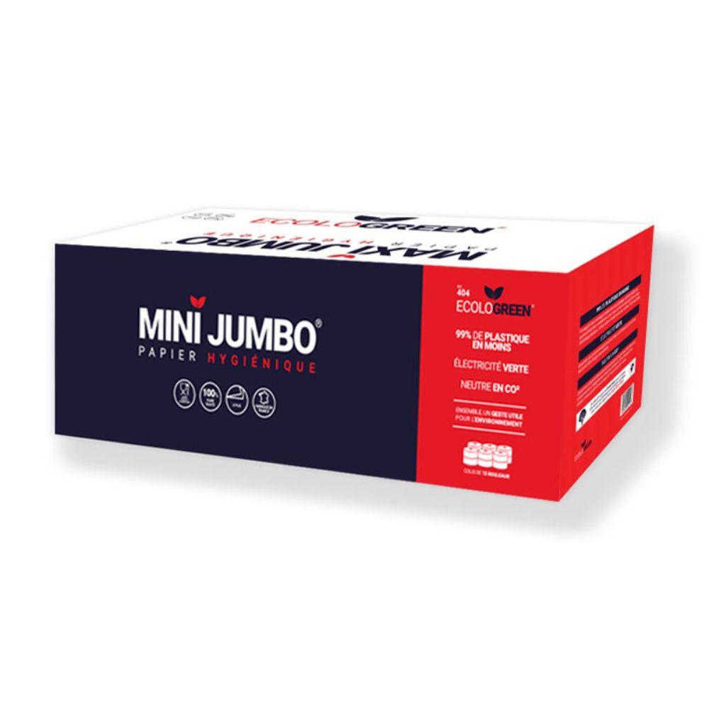PAPIERS HYGIÉNIQUE MINI'JUMBO - 200 MÈTRES - 2 PLIS PURE OUATE