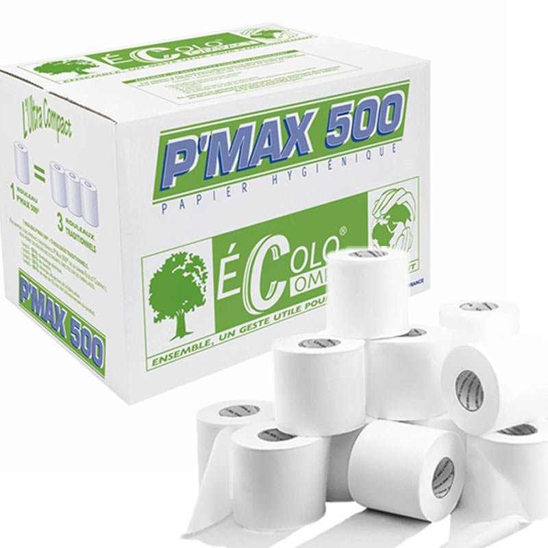 PAPIER HYGIÉNIQUE P'MAX 500 - ULTRA COMPACT - 500 FEUILLES