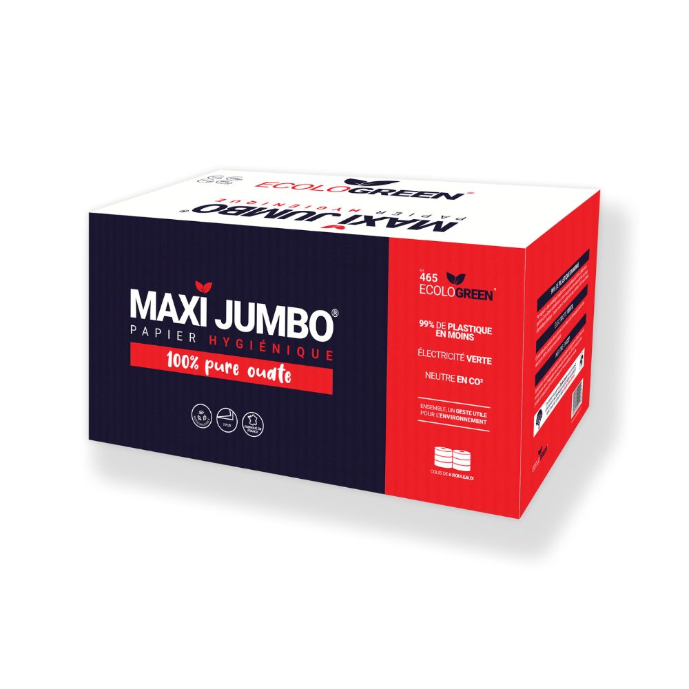 PAPIERS HYGIÉNIQUE MAXI JUMBO - 350 MÈTRES - 2 PLIS PURE OUATE
