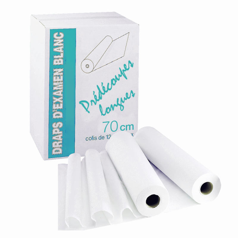 DRAPS D'EXAMEN PRÉDÉCOUPES LONGUES - 30 FORMATS - 70 X 190 CM