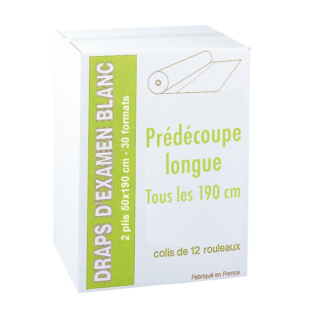DRAPS D'EXAMEN PRÉDÉCOUPES LONGUES - 30 FORMATS - 50 X 190 CM