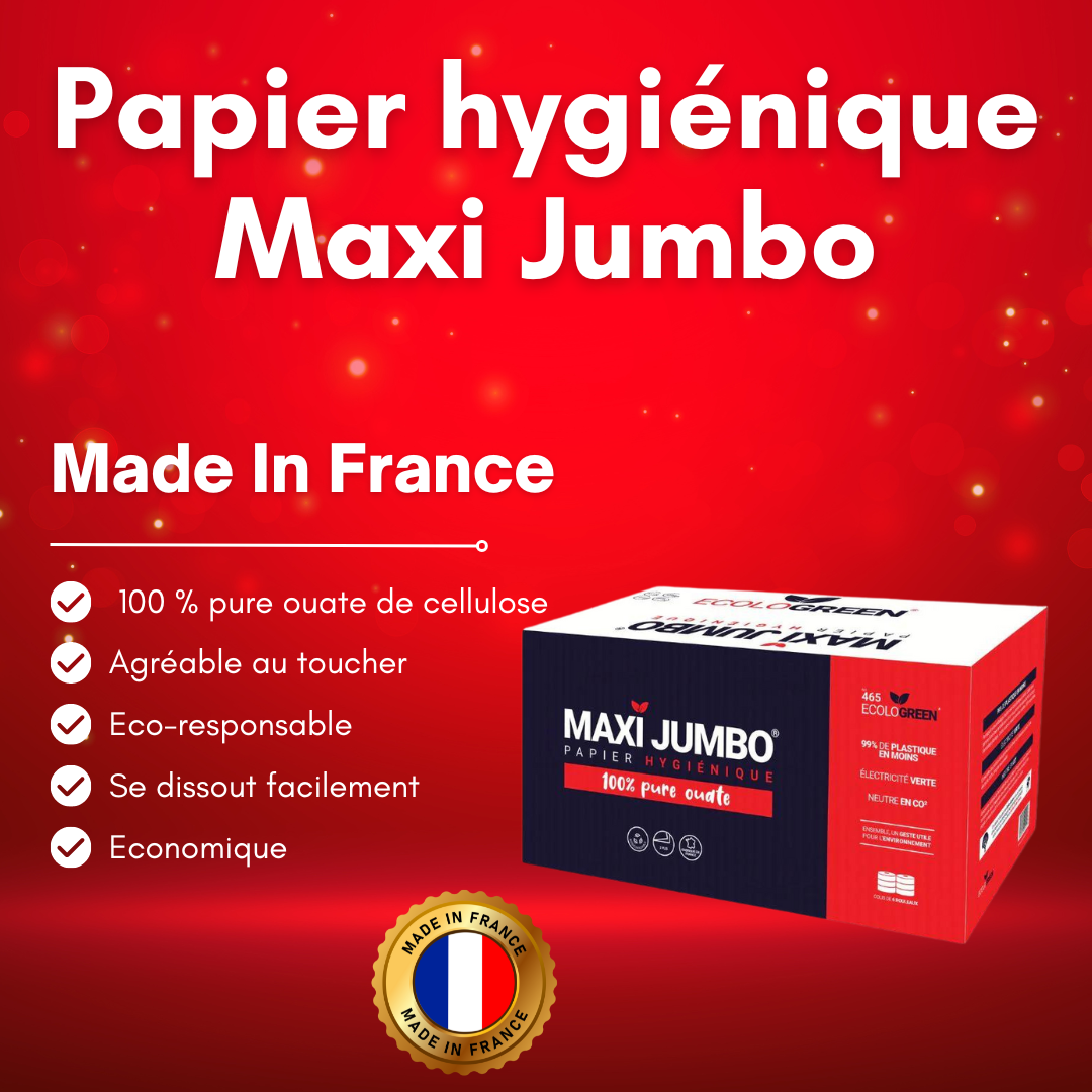 MAXI JUMBO TOILET PAPER - 350 METERS - 2 PLY PURE WOODEN