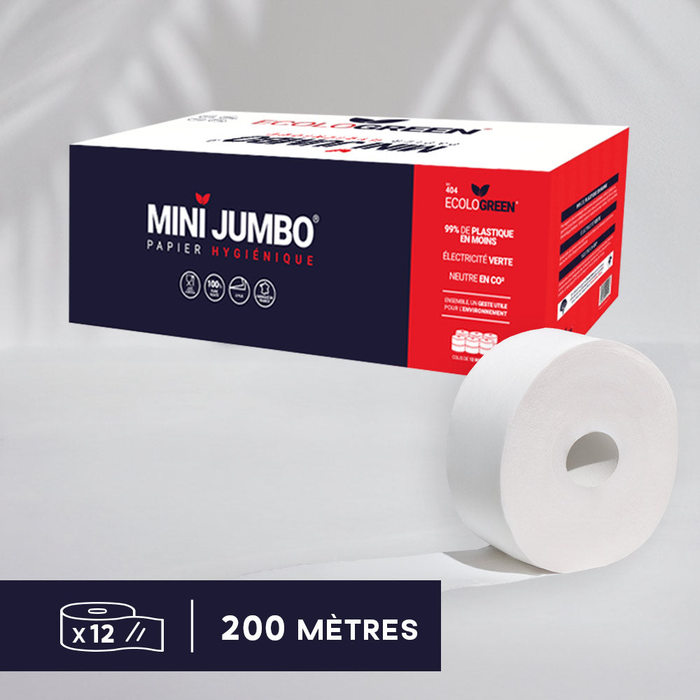 MINI'JUMBO TOILET PAPER - 200 METERS - 2 PLY PURE WOODEN