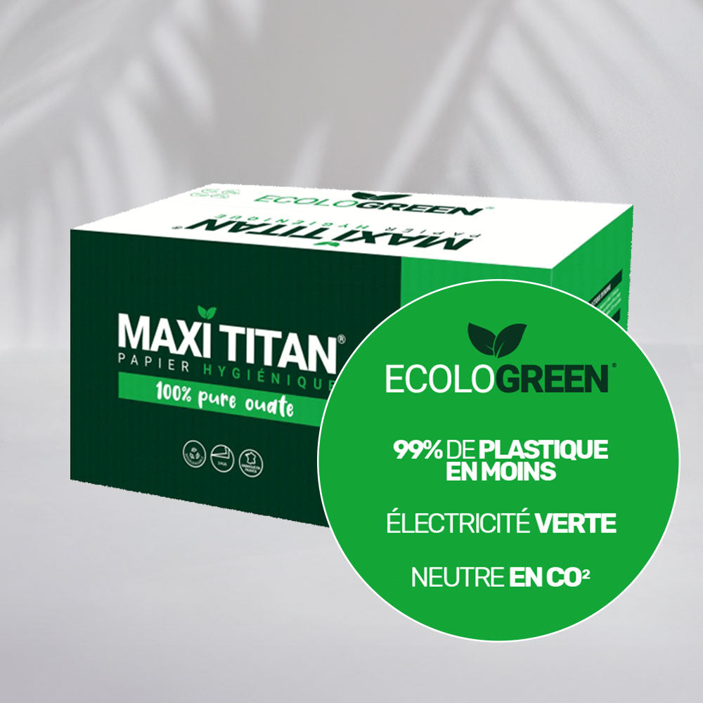 PAPIERS HYGIÉNIQUE MAXI'TITAN - 320 MÈTRES - 2 PLIS PURE OUATE