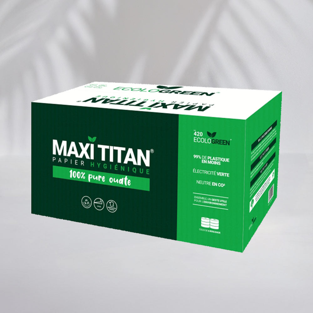 PAPIERS HYGIÉNIQUE MAXI'TITAN - 320 MÈTRES - 2 PLIS PURE OUATE