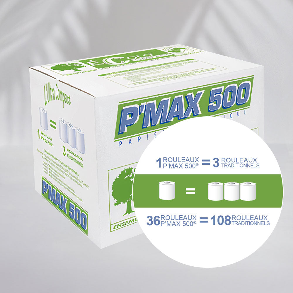 P'MAX 500 TOILET PAPER - ULTRA COMPACT - 500 SHEETS