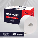 PAPIERS HYGIÉNIQUE MAXI JUMBO - 350 MÈTRES - 2 PLIS PURE OUATE