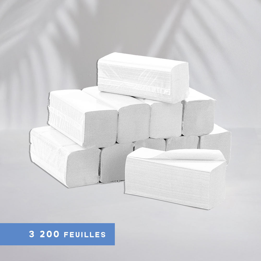 INTANGLED W-FOLD HAND TOWELS - PACKAGE OF 3200 SIZES - 22 X 34 CM